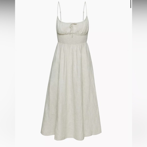 Aritzia Wilfred Genoa Linen Midi Dress XXS - Picture 1 of 5